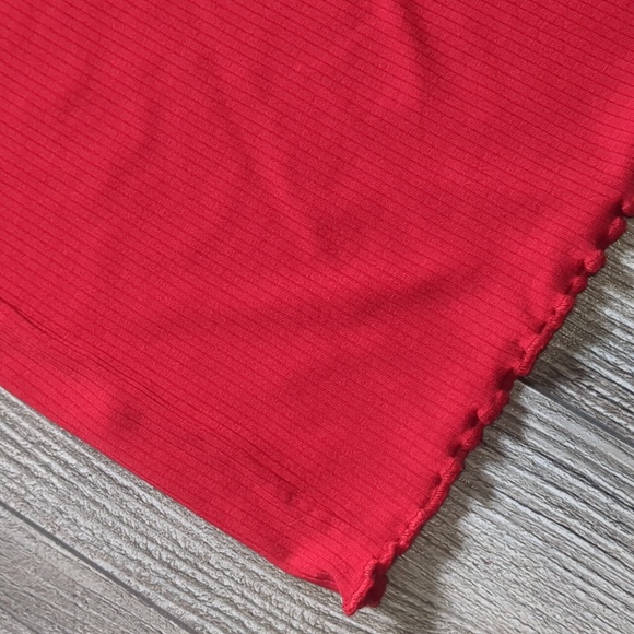 BOGO!! H&M Red Ribbed Off the Shoulder Bodycon Dress Size 2 - Picture 4 of 6